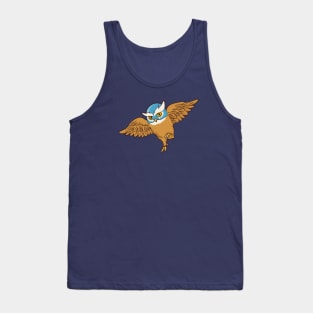 Fun & Colorful Owl Luchador Wrestler Sketch Drawing Tank Top